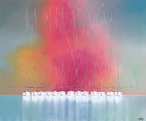 Bonheur à l'horizon… (ESPRIT VOILE 2026) by Olivier Messas, Painting for Sale on Singulart