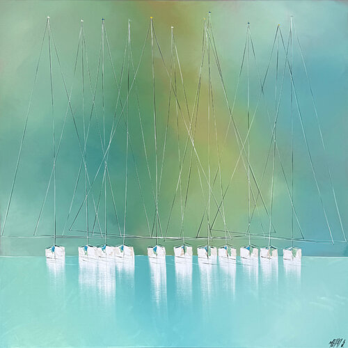 Respiration marine… (ESPRIT VOILE 2026) par Olivier Messas, Peinture en vente sur Singulart