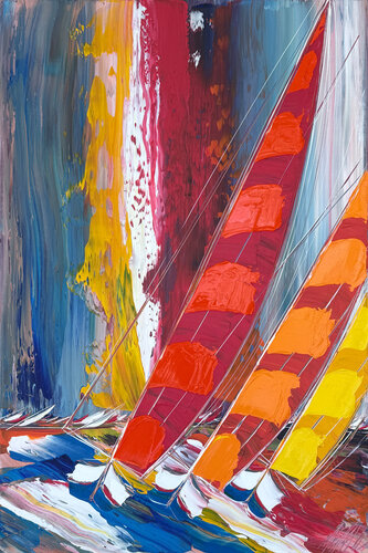 Entre vent et voile… (ESPRIT VOILE 2026) by Olivier Messas, Painting for Sale on Singulart