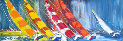 Couleurs à l'horizon… (ESPRIT VOILE 2026) by Olivier Messas, Painting for Sale on Singulart