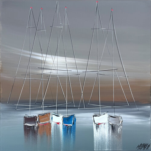 À l'aube des marée… (ESPRIT VOILE 2026) van Olivier Messas, Schilderij te koop op Singulart