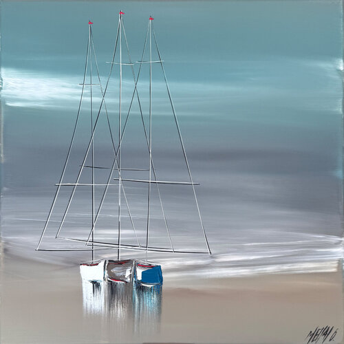 Le temps suspendu… (ESPRIT VOILE 2026) di Olivier Messas, Pittura in vendita su Singulart