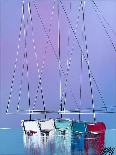 Les uns à côté des autres… (ESPRIT VOILE 2026) van Olivier Messas, Schilderij te koop op Singulart