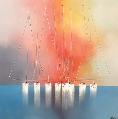 Bonheur en mer..." (2019) van Olivier Messas, Schilderij te koop op Singulart