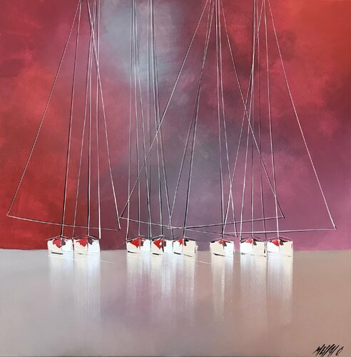 Horizon en rouge... (2020) van Olivier Messas, Schilderij te koop op Singulart