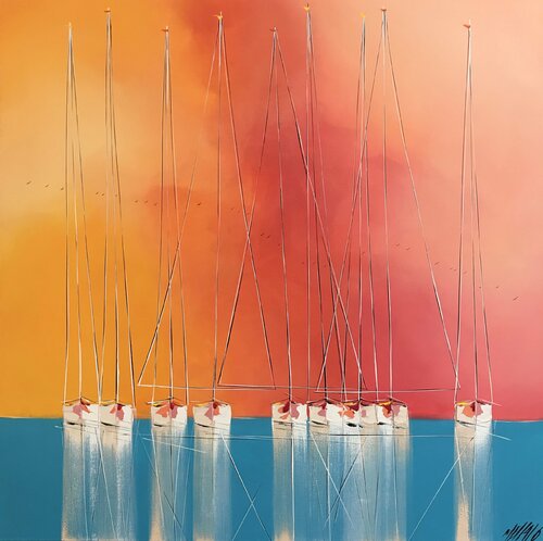 Coucher de soleil... (2020) di Olivier Messas, Pittura in vendita su Singulart