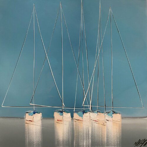 Sérénité en mer... (Esprit Voile 2020) di Olivier Messas, Pittura in vendita su Singulart
