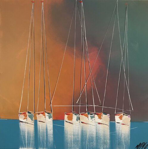 Lueur du matin... (Esprit Voile 2020) di Olivier Messas, Pittura in vendita su Singulart