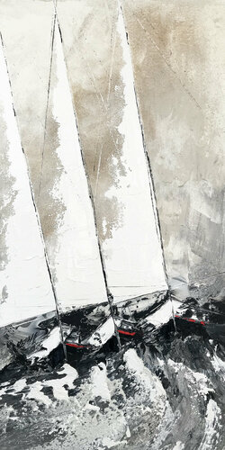 Les trois voiliers... (Paysage abstrait 2020) di Olivier Messas, Pittura in vendita su Singulart