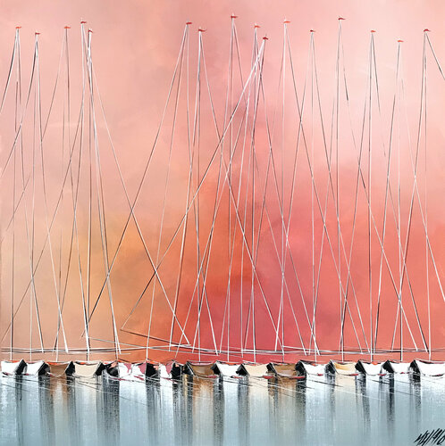Voiliers à l’horizon... | « SAILBOATS AT THE HORIZON... » (ESPRIT VOILE 2020) di Olivier Messas, Pittura in vendita su Singulart