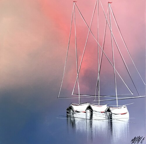 Unis pour la vie... » (ESPRIT VOILE 2020) di Olivier Messas, Pittura in vendita su Singulart