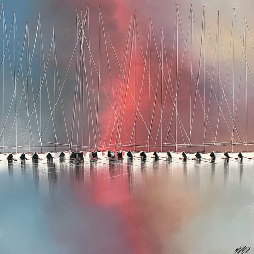 Lumière du soir... | « EVENING LIGHT... » (ESPRIT VOILE 2020) di Olivier Messas, Pittura in vendita su Singulart