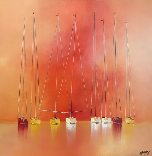 Lumière à l’horizon... (Esprit voile 2018) van Olivier Messas, Schilderij te koop op Singulart
