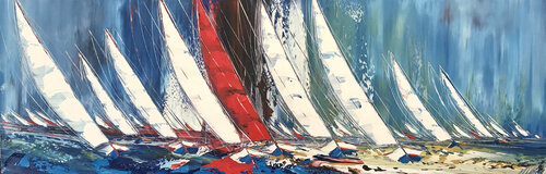 Au rythme du vent... | « TO THE RHYTHM OF THE WIND... » (Esprit voile 2019) van Olivier Messas, Schilderij te koop op Singulart