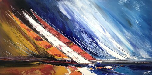 Le temps des régates... II (Esprit voile 2017) von Olivier Messas, Malerei kaufen auf Singulart
