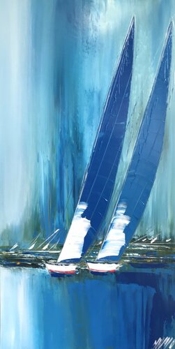 Les voiles bleues... | “THE BLUE SAILS...” (2020) van Olivier Messas, Schilderij te koop op Singulart