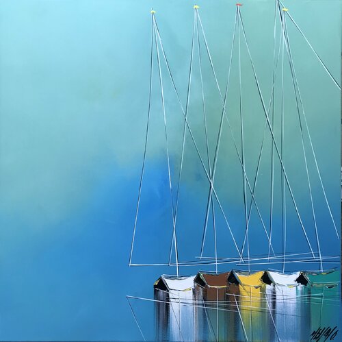 Un océan bleu... (2020) di Olivier Messas, Pittura in vendita su Singulart
