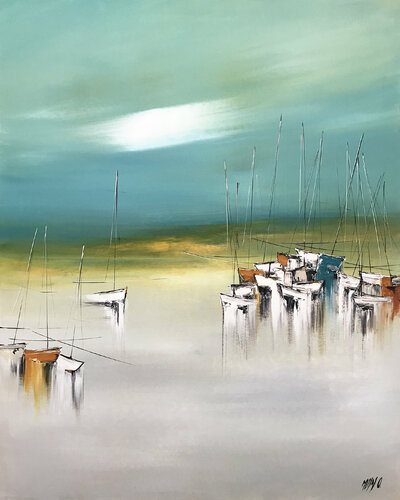 Le temps d'une pause... III (Esprit voile 2016) di Olivier Messas, Pittura in vendita su Singulart