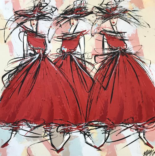 Les 3 danseuses de flamenco... (2020) di Olivier Messas, Pittura in vendita su Singulart