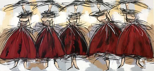 Les danseuses rouges... (2020) by Olivier Messas, 회화 for Sale on Singulart