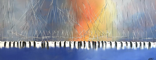 Lumière à l'horizon... (Esprit voile 2017) van Olivier Messas, Schilderij te koop op Singulart