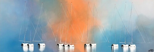 Silence en mer... (ESPRIT VOILE 2020) de Olivier Messas, Pintura a la venta en Singulart