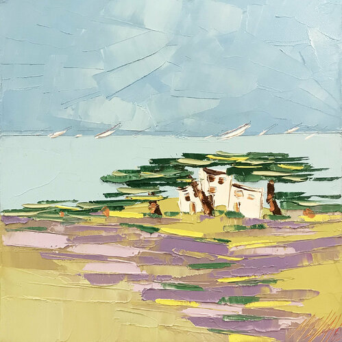 Le champ de lavandes... (2020) von Olivier Messas, Malerei kaufen auf Singulart