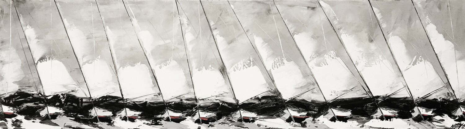 Régate à l'horizon.. (Paysage abstrait 2021) Olivier Messas Originalgemälde zu verkaufen