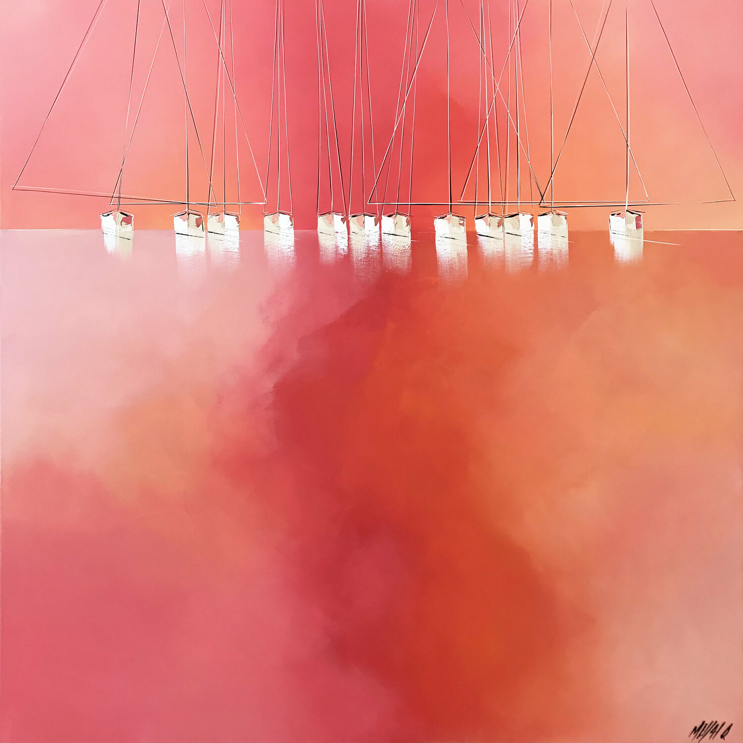 Les reflets du ciel et de la mer... (Esprit voile 2021) Olivier Messas Dipinto originale in vendita