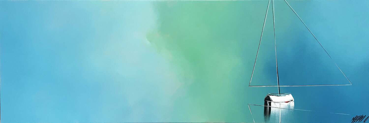 Sérénité en mer... (Esprit voile 2021) Olivier Messas Originalgemälde zu verkaufen