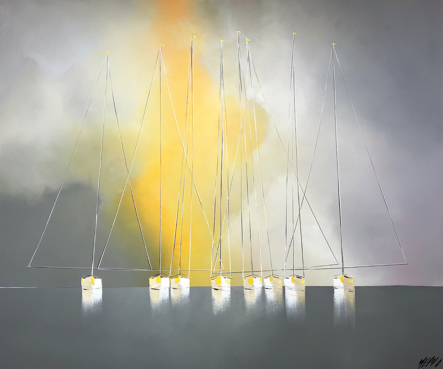 Lumière du matin... (Esprit voile 2021) Olivier Messas Originalgemälde zu verkaufen
