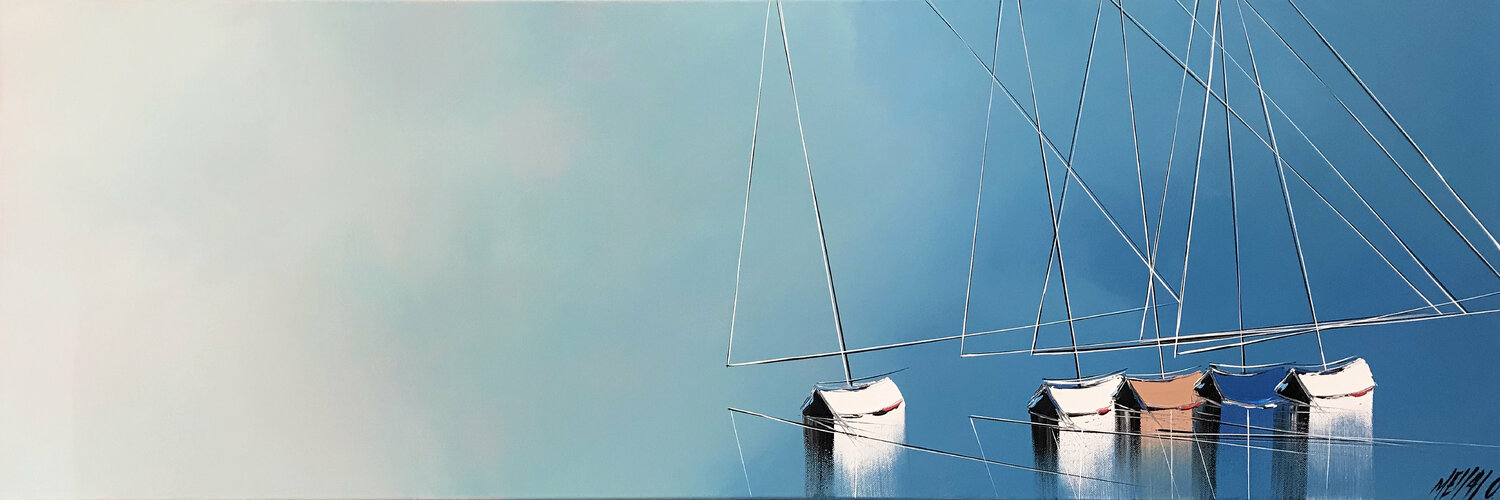 Un nouvel horizon... (Esprit voile 2021) Olivier Messas Originalgemälde zu verkaufen