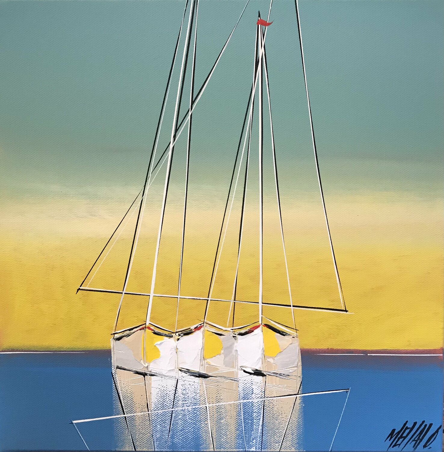 Horizon d’été... (Esprit voile 2021) Olivier Messas Originalgemälde zu verkaufen