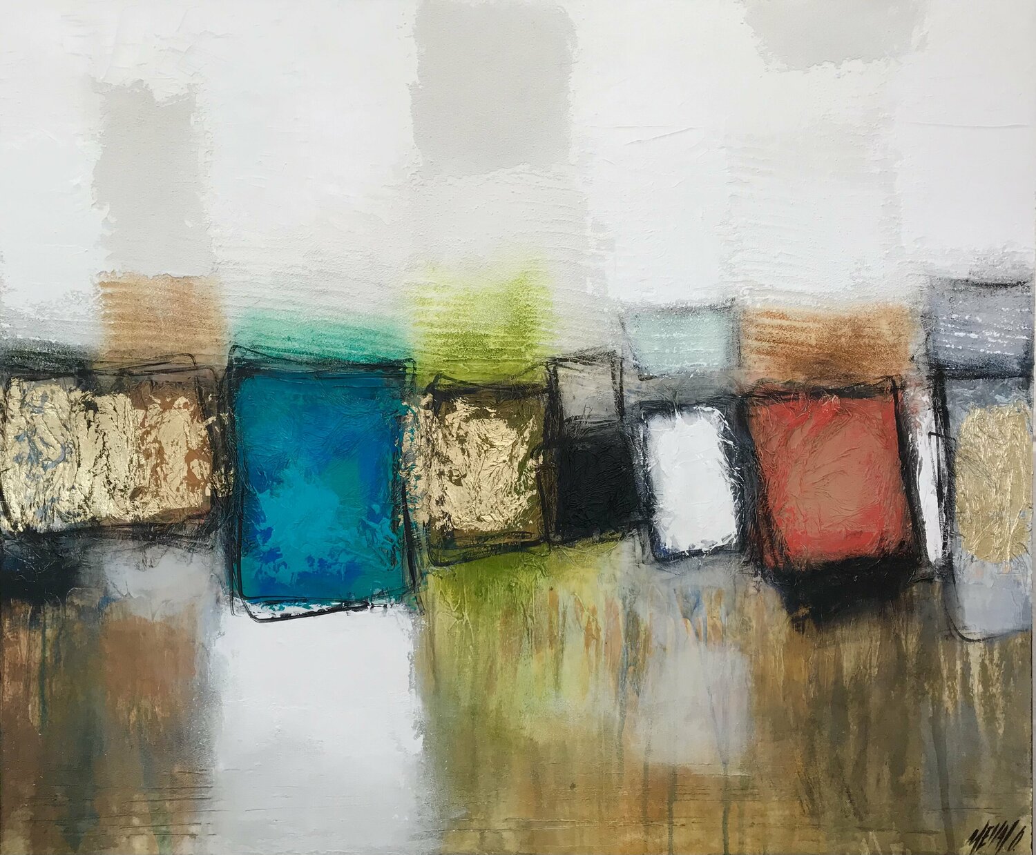 Promenade sentimentale.. (LA TÊTE DANS LES NUAGES 2021) Olivier Messas Originalgemälde zu verkaufen