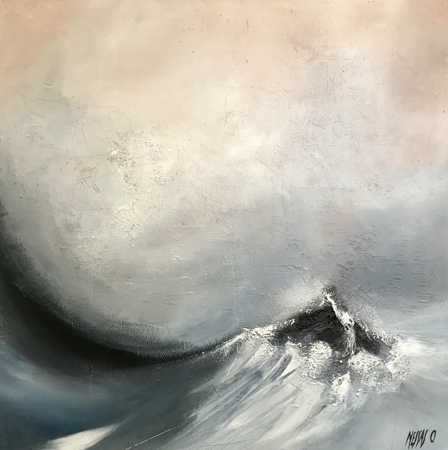 Dans le creux de la vague... (ENTRE CIEL ET MER 2013) Olivier Messas Originalgemälde zu verkaufen