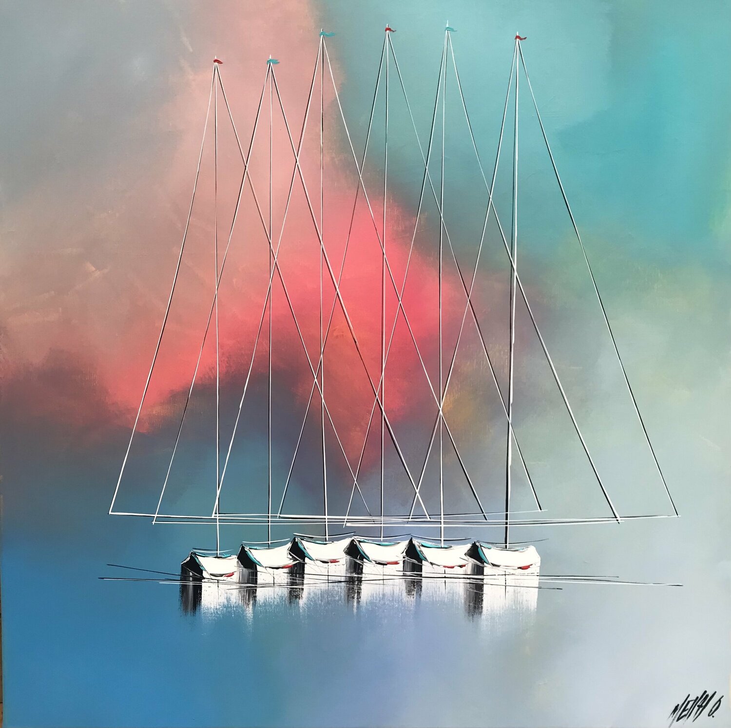 Aurore d’été... (Esprit voile 2021) Olivier Messas Originalgemälde zu verkaufen