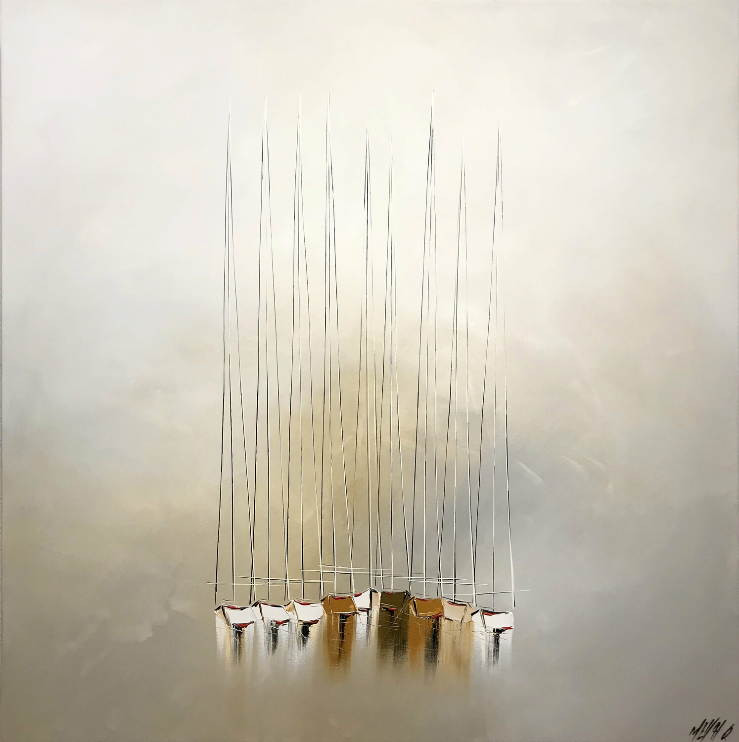 Calme au petit matin... (Esprit voile 2021) Olivier Messas Originalgemälde zu verkaufen