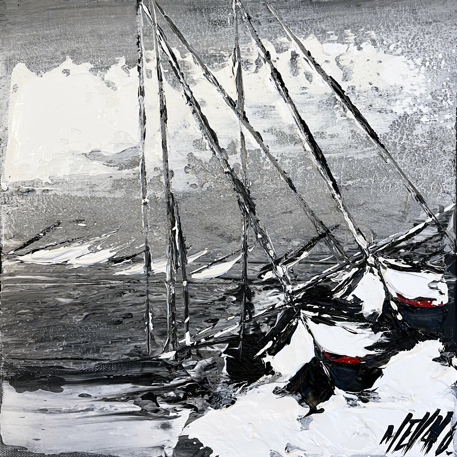 Entre vent et voile... III (Paysage abstrait 2021) Olivier Messas Originalgemälde zu verkaufen