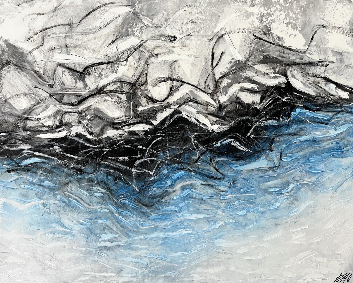 Les voix de l’océan... (PAYSAGE ABSTRAIT 2022) Olivier Messas Originalgemälde zu verkaufen