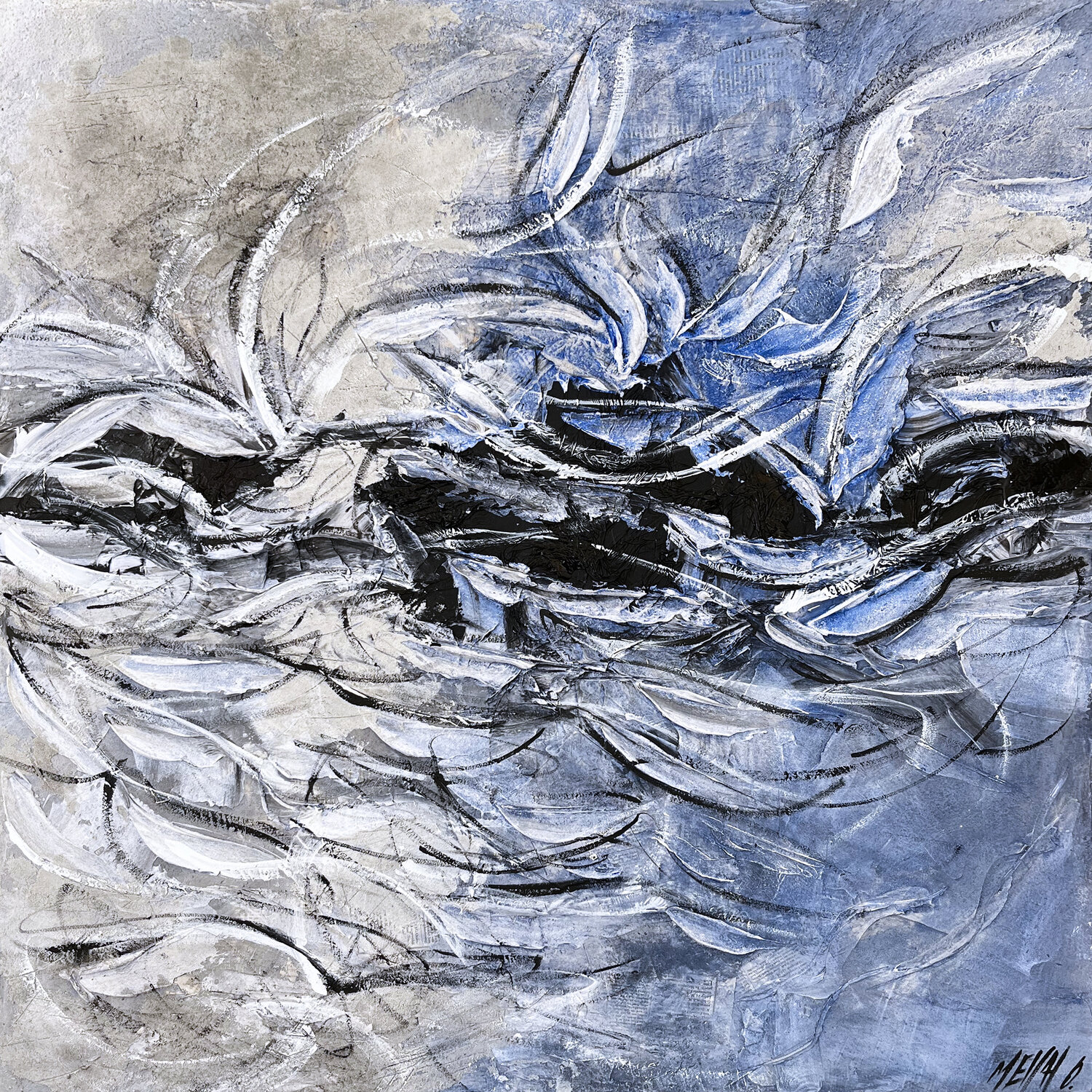 Un ciel de liberté.. (PAYSAGE ABSTRAIT 2022) Olivier Messas Originalgemälde zu verkaufen