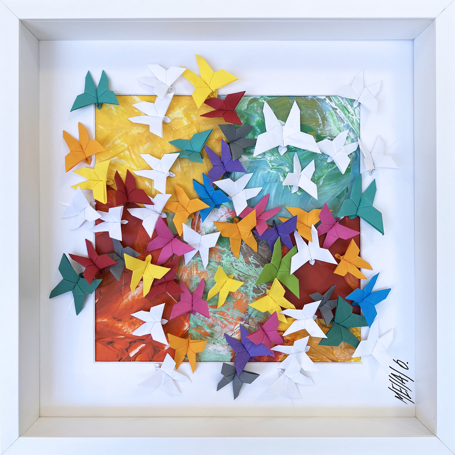Un vent de liberté... (ORIGAMI 2022) Olivier Messas Werk auf Papier zu verkaufen