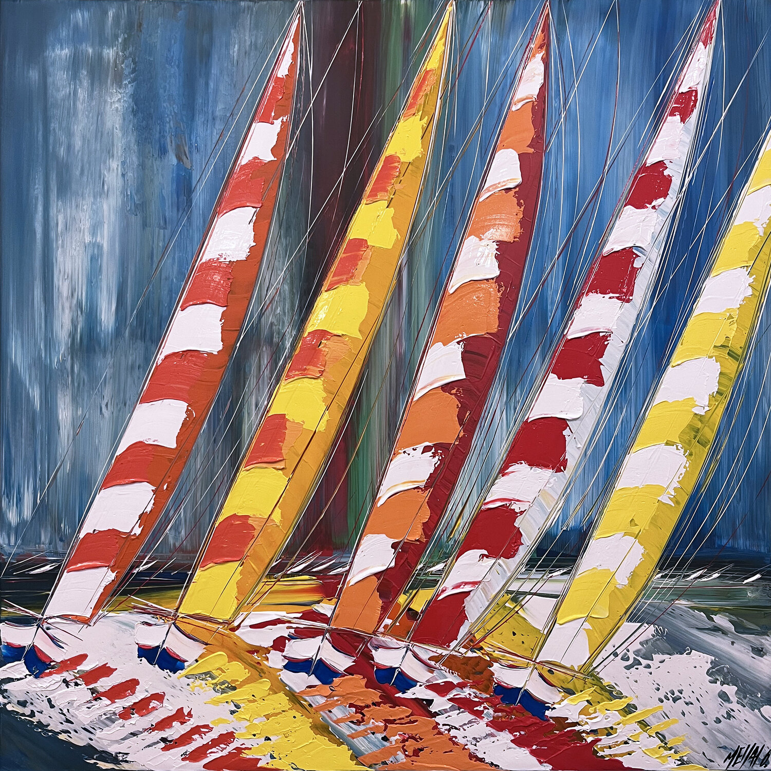Régate de la liberté... (ESPRIT VOILE 2023) Olivier Messas Originalgemälde zu verkaufen