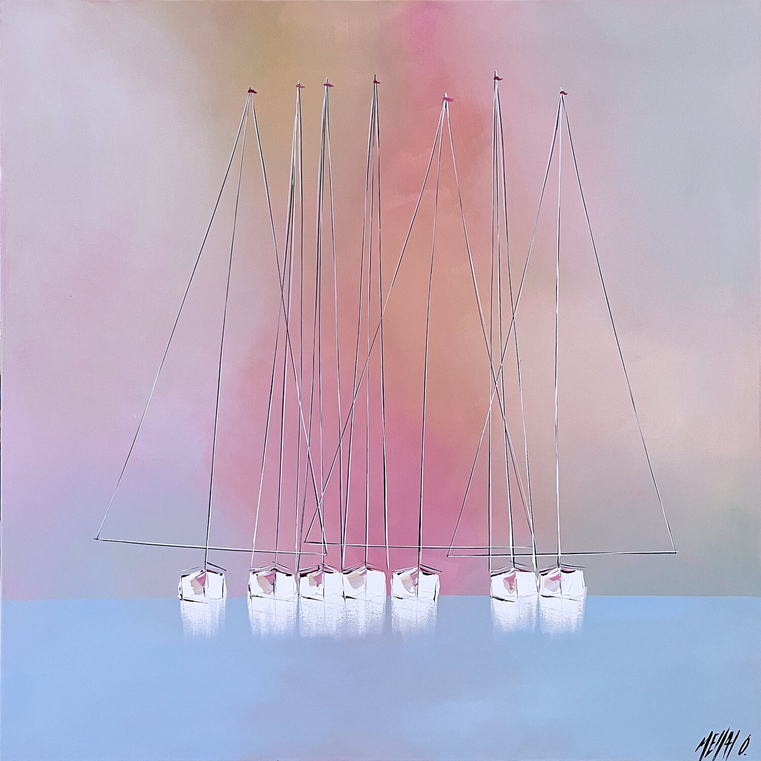 Douceurs à l'horizon.. (ESPRIT VOILE 2023) Olivier Messas Originalgemälde zu verkaufen