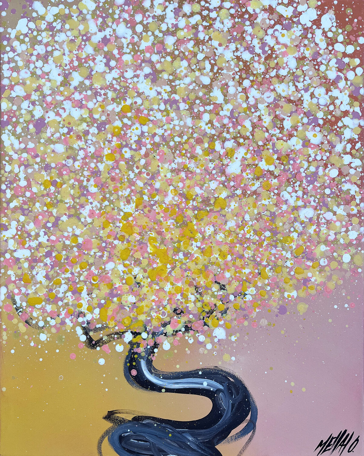 Les pommiers sont en fleurs...  (SOUVENIRS DU SUD 2023) Olivier Messas Peinture originale à vendre