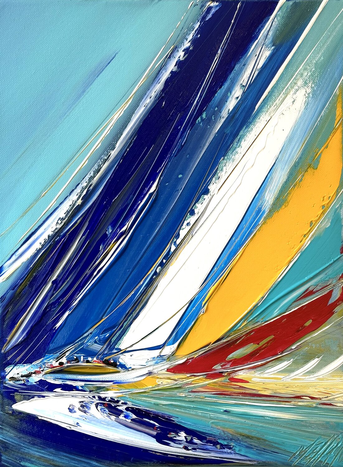 Liberté en mer... (ESPRIT VOILE 2023) Olivier Messas Dipinto originale in vendita