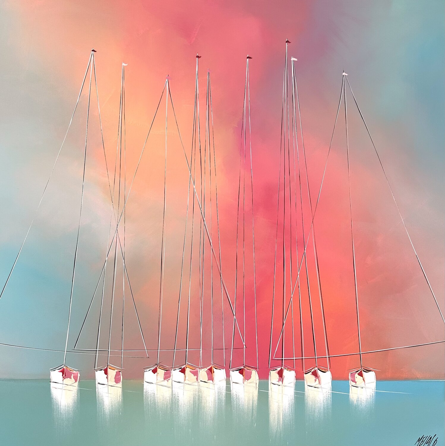 Bonheur à l’horizon... (ESPRIT VOILE 2023) Olivier Messas Originalgemälde zu verkaufen