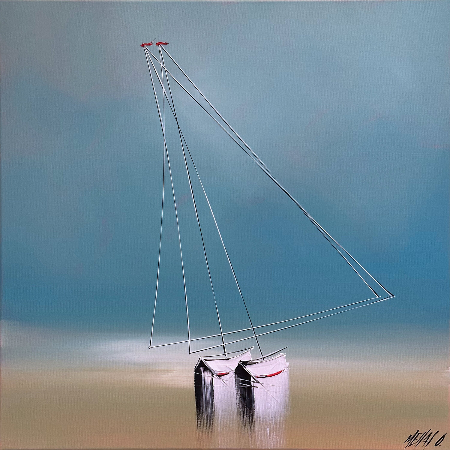 L'un contre l'autre... (ESPRIT VOILE 2023) Olivier Messas Dipinto originale in vendita