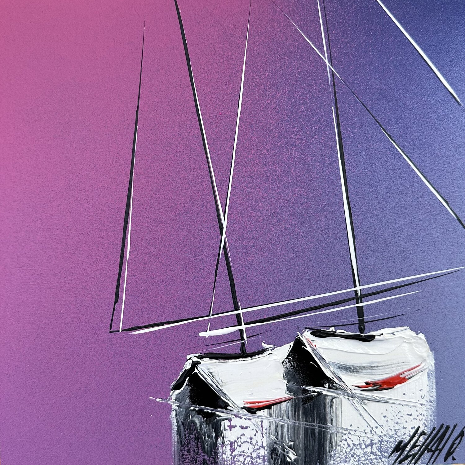 Voyage à deux... (ESPRIT VOILE 2024) Olivier Messas Dipinto originale in vendita