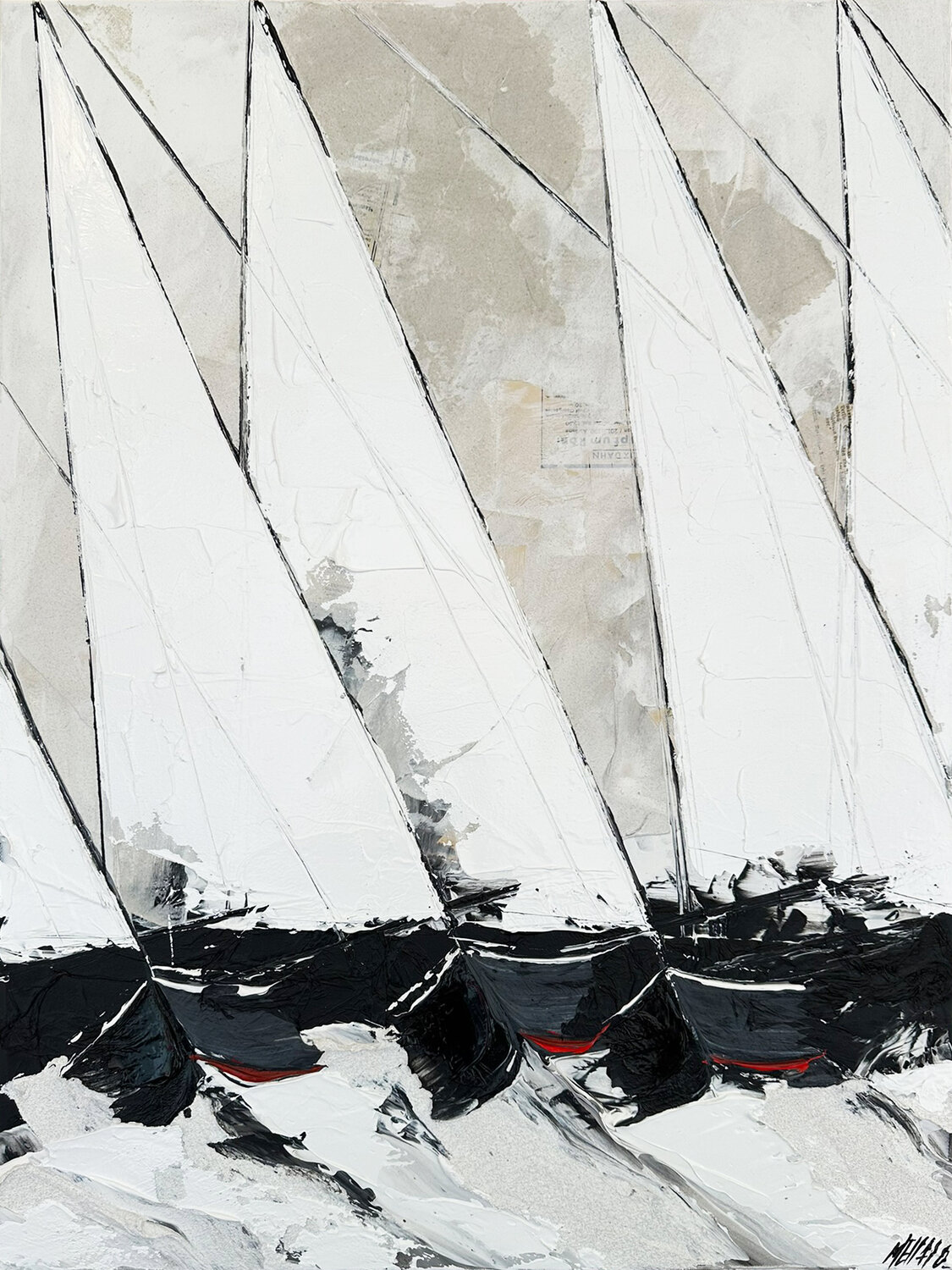 Jour de régate... I (PAYSAGE ABSTRAIT 2024) Olivier Messas Originalgemälde zu verkaufen