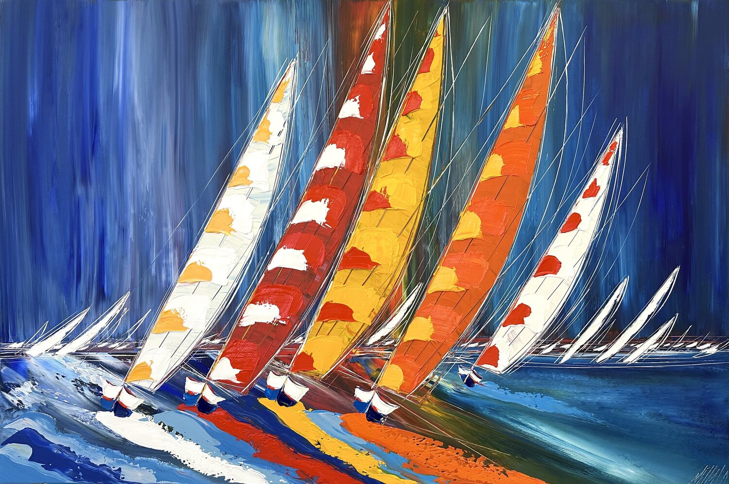 Liberté à l’horizon... (ESPRIT VOILE 2024) Olivier Messas Originalgemälde zu verkaufen